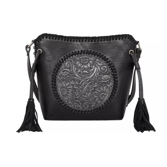 Montana West Tooled
Collection Saddle Bag - Black crossbody - Picture 1 of 8